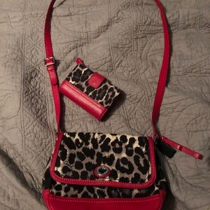 Red/Cheetah Coach NWOT crossbody/Wallet